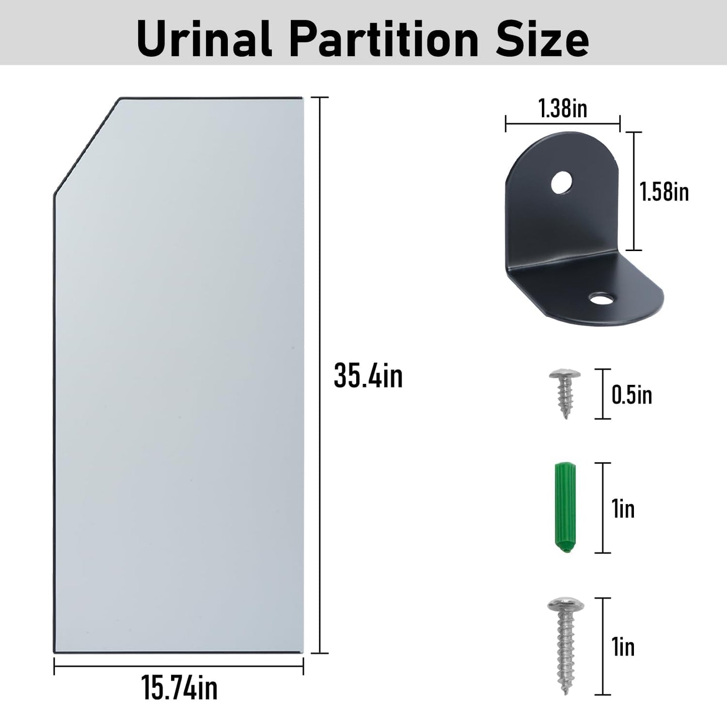 YAGEANNL Urinal Partition Divider, 1PCS Privacy Screen for Toilets, Men's Urinal Screen, Public Health Partition for Schools/Shopping Malls/Public