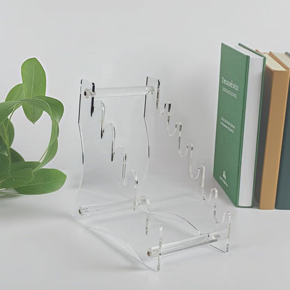 Comphic Acrylic Knife Display Stand - 6-Tier Detachable Knife Rack, Light Weight Pocket Knife Storage Rack