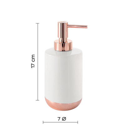 Gedy G-Rita, Dimensions and Weight: 17 x 7 x 7 cm & 0.23 kg, Ceramic Bathroom Soap Dispenser, White Finish, R&S Design, 2 Year Warranty, Unica