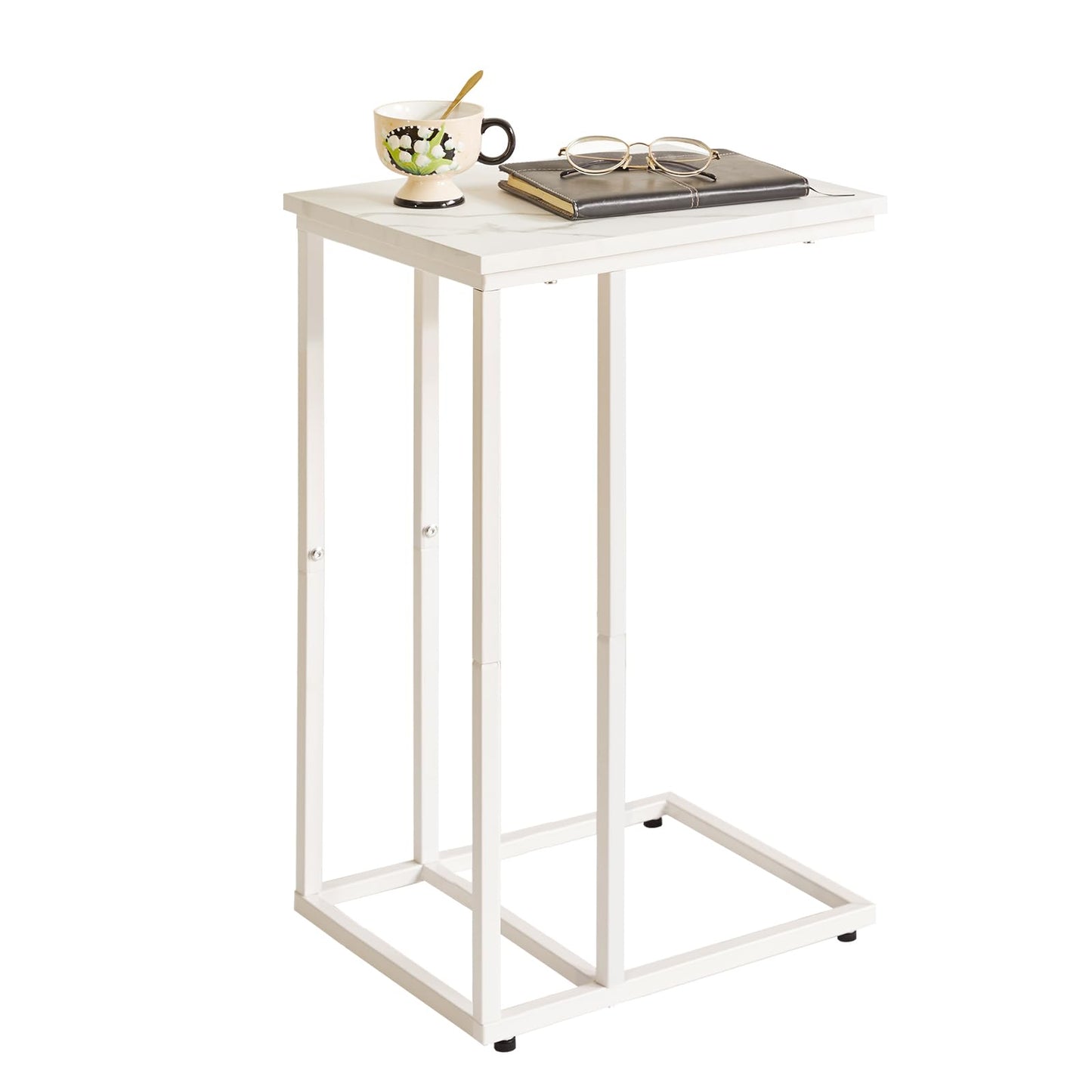 Aibiju Side Table, Sofa End Table, C-Shaped Side Table for Living Room, Bedroom, Balcony, Simple Structure, Stable