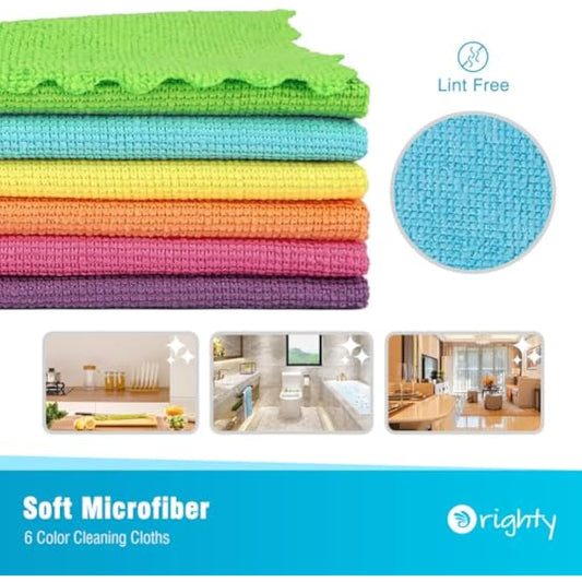 Orighty Microfibre Cleaning Cloths, Pack of 150, Highly Absorbent Cleaning Supplies, Lint Free Cloths for Multiple-use, Powerful Dust Removal Cleaning Rags for House, Kitchen, Car Care(12x12 inch)