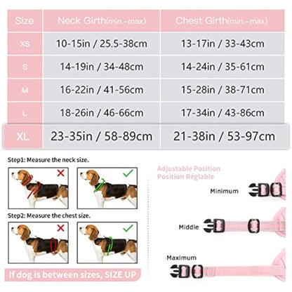 HEELE Dog Harness, Reflective, No-Pull, Pink, XL