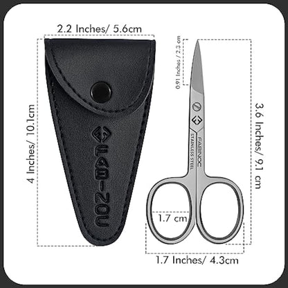 FABINOC® Straight Nail Scissors for Fingernail & Toenails | German Quality Stainless Steel | Small Sharp Manicure & Pedicure Scissors for Men & Women