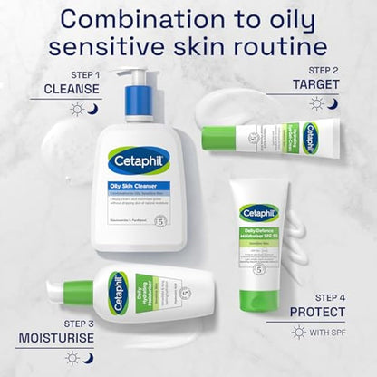 Cetaphil Oily Skin Cleanser, 473ml, Face Wash, For Combination to Oily Sensitive Skin, With Niacinamide