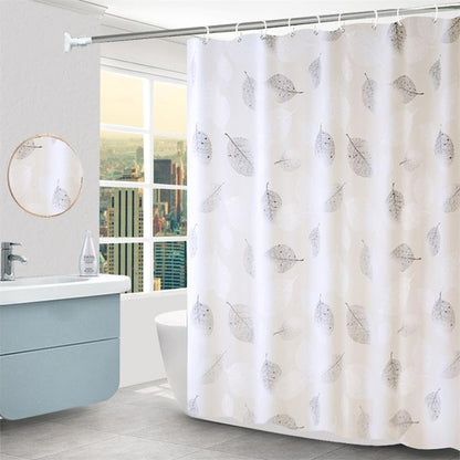 BANLMEYD Shower Curtain, Premium PEVA Mould Resistant Waterproof Shower Curtain with Rustproof Grommets and 12 Hooks for Wet Rooms, Shower
