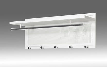 HAKU wardrobe, chrome, white, metal - Dim.: W 75 x D 26 x H 30 cm, Style: Modern