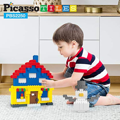 PicassoTiles 2250 PCs Building Block Tiles Creative Shapes to Enhance Imaginative Play Unique Set to Build Houses Animals Dinosaurs and More Vibrant STEM Toys Washable for Learning Education Ages 3+