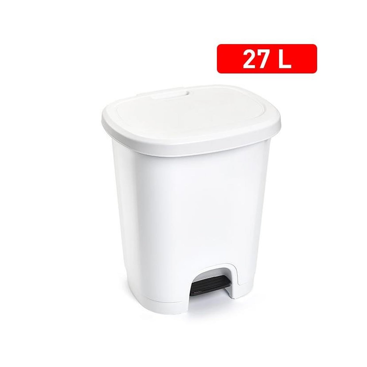 plastific 27L Slim Pedal Bin, Soft Close Step Trash Can for Kitchen & Home