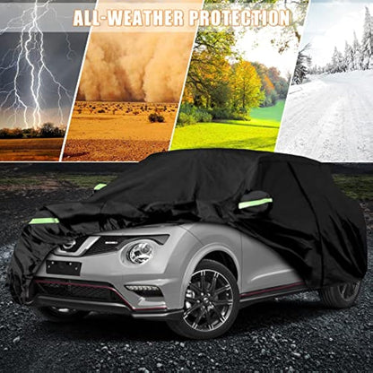 Opaltool Car Cover for Nissan Juke 2010-2022, 6 Layers Waterproof Sun Rain UV Dust All Weather Protection Short Wheel Outdoor Full Cover with Side Door Zipper