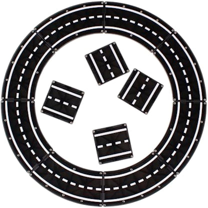 MAGNA-TILES XTRAS: Roads 12 Piece Magnetic Construction Set, The ORIGINAL Magnetic Building Brand, Black