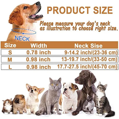 ATETEO Dog Collar, Reflective Adjustable Basic Dog Collar with Soft Neoprene Padding, Durable Nylon Pet Collars for Puppy Large Dogs