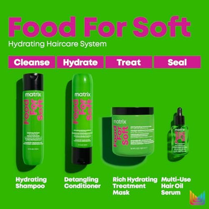 Matrix Food For Soft Mask, Rich Hydrating Hair Treatment, For Dry and Porous Hair, With Avocado Oil and Hyaluronic Acid, 500ml
