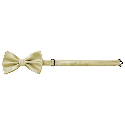 MASADA bow tie fawn champagne - men's accessory in silk-look, continuously adjustable, handmade with hook closure - 12 x 6 cm