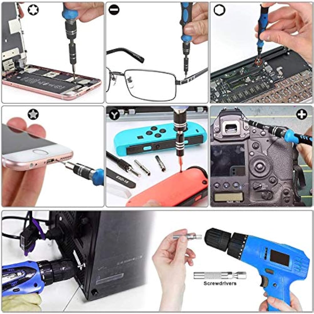 oGoDeal 155 in 1 Precision Screwdriver Set Professional Electronic Repair Tool Kit for Computer, Eyeglasses, iPhone, Laptop, PC, Tablet,PS3,PS4,Xbox,MacBook,Camera,Watch,Toy,Jewelers,Drone (Blue)