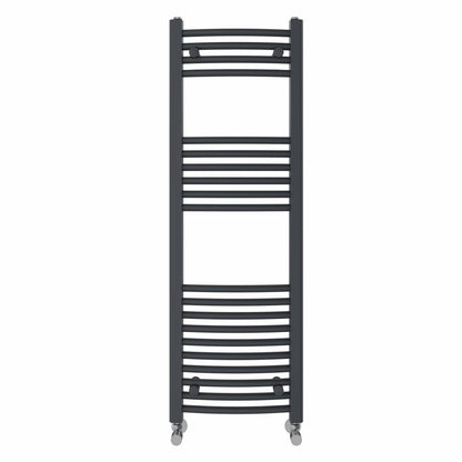 NRG Anthracite Heated Towel Rail Curved Designer Radiator - 1200×400mm