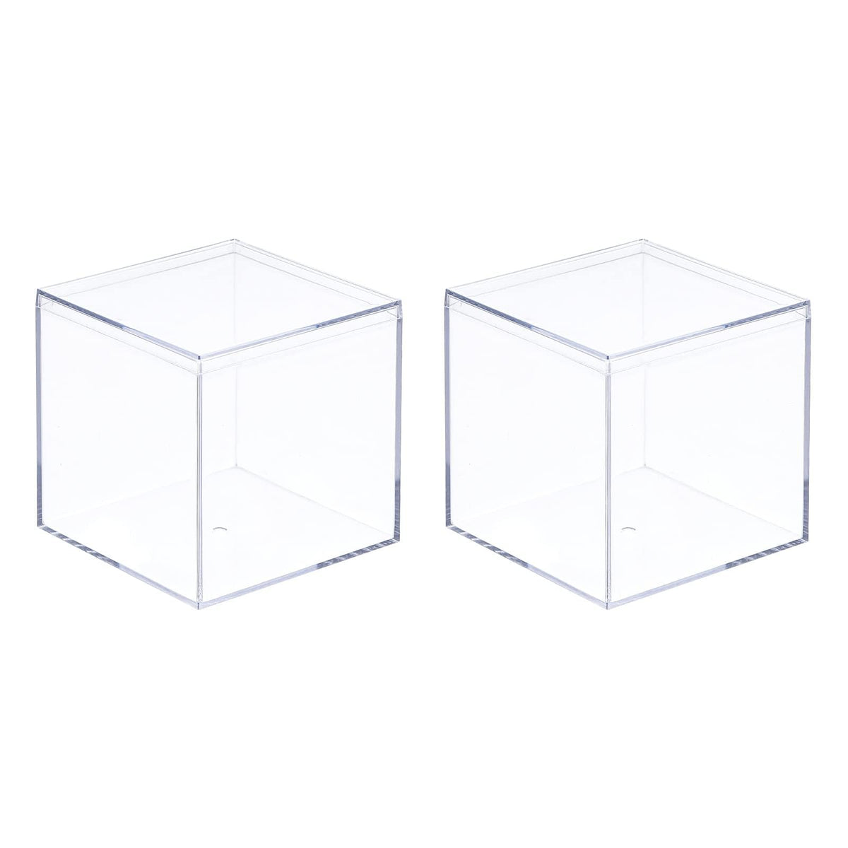 TA-VIGOR Acrylic Display Boxes 2Pcs 5.1 x 5.1 x 5.1cm with Lids
