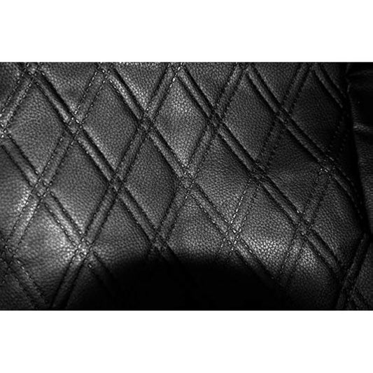 UKB4C Leatherette Front & Rear Car Van Seat Covers with Headrest Quilted pattern Black