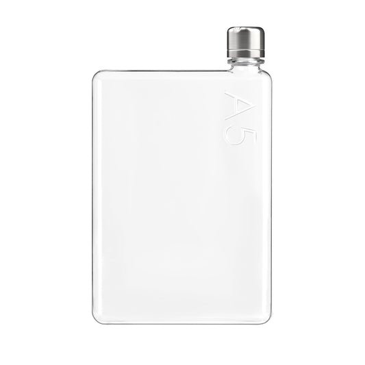 A5 memobottle 25 oz(750ml)| Flat Water Bottle for Your Bag |BPA-Free |Sleek and Convenient Design Supports Clean Water Initiatives