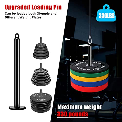 Taeku LAT Pulley System for Home Gym ? Strength Training Fitness Equipment Cable Machine for Triceps, Biceps, Back & Shoulder Workouts (100'' Nylon)
