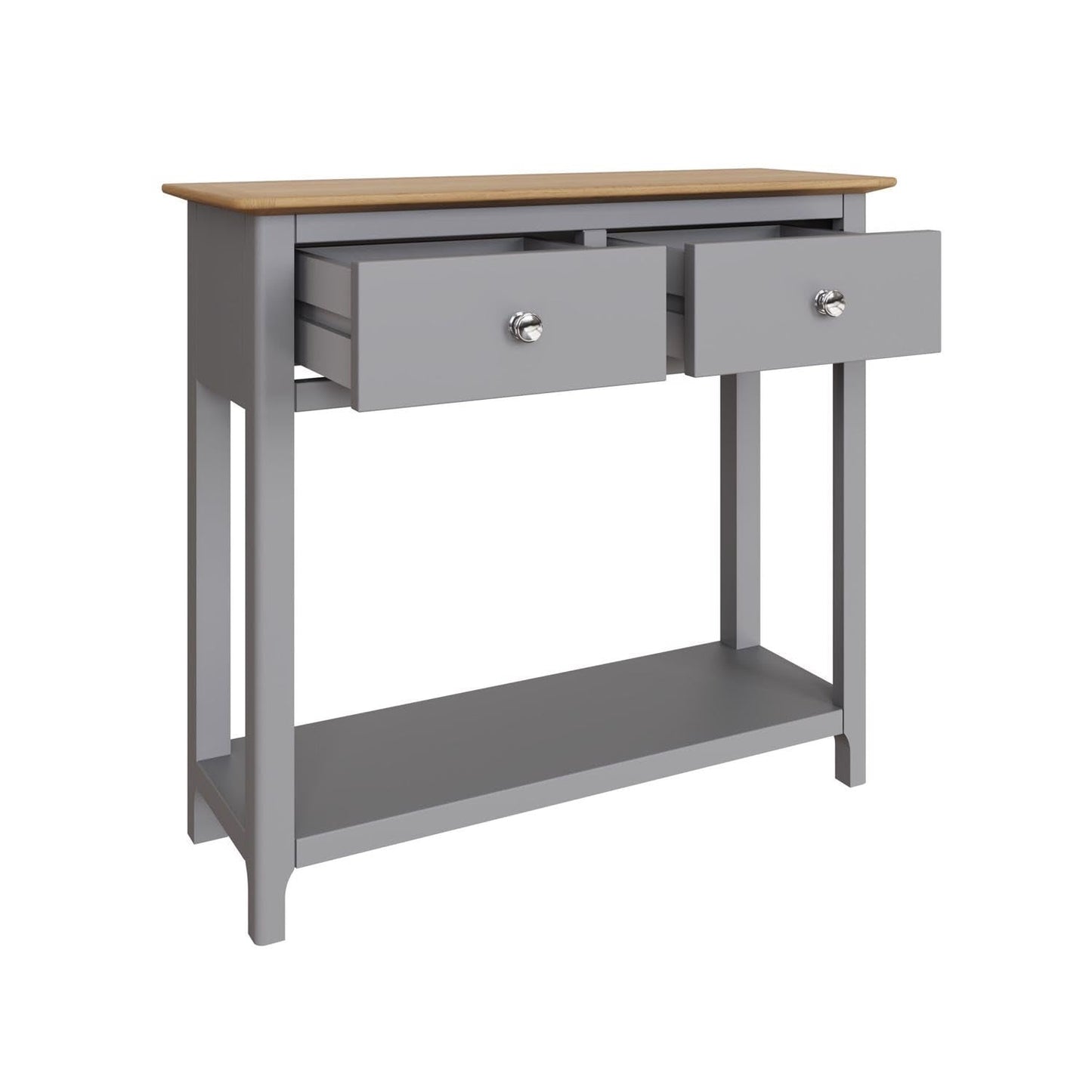 FWStyle Dove Grey 2 Drawer Console Table - H76 x W85 x D30cm