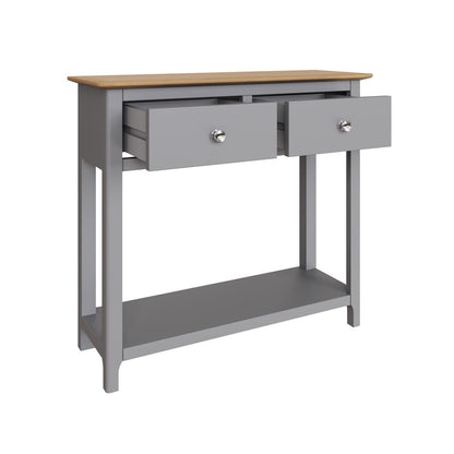 FWStyle Dove Grey 2 Drawer Console Table - H76 x W85 x D30cm
