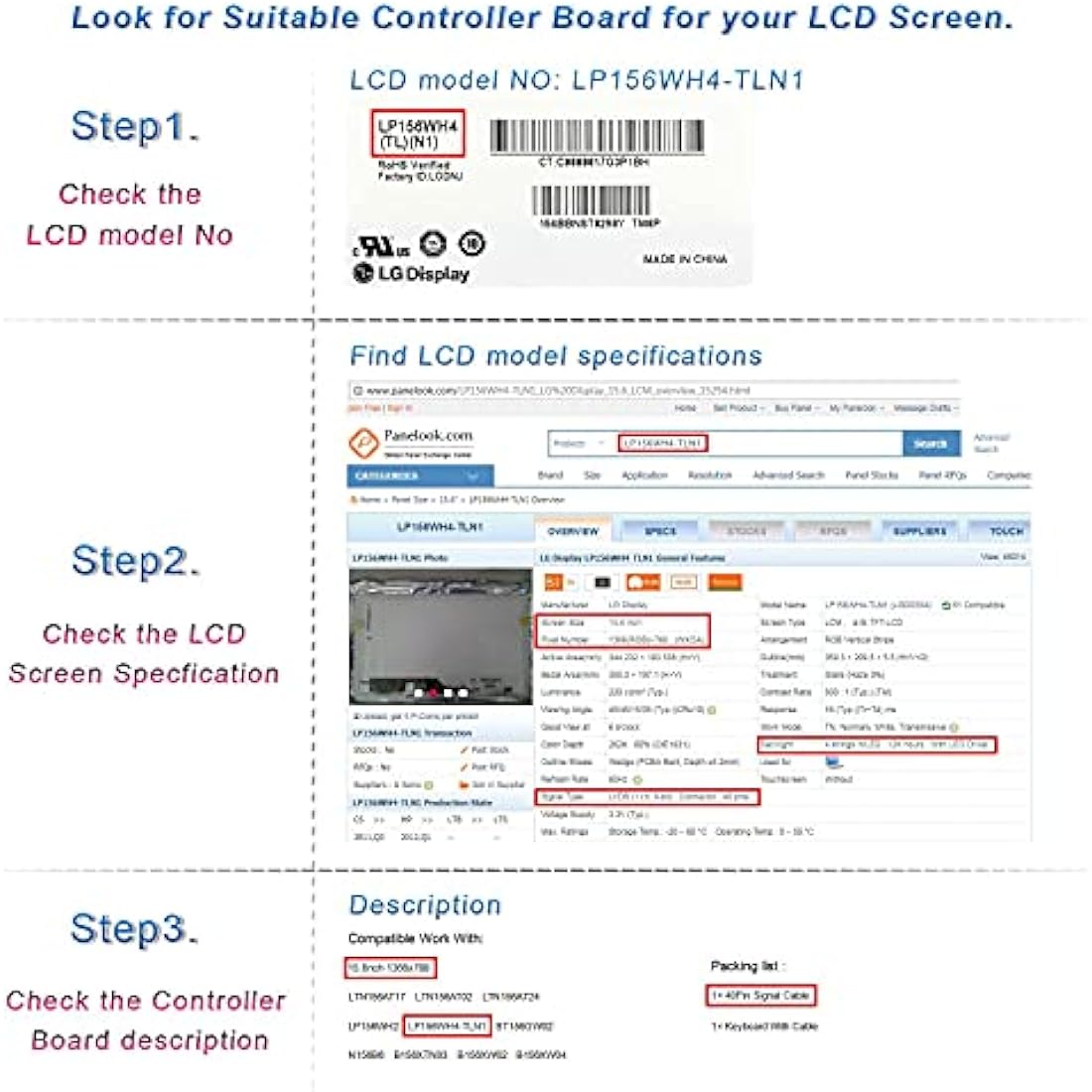 VSDISPLAY VGA DVI LVDs Controller Board 30 pin for 21.5" 1920x1080 LM215WF4-TLE9 23" LC230EUE-TDA1 LM230WF5-TLD1 LCD Screen