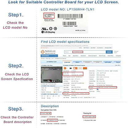 VSDISPLAY VGA DVI LVDs Controller Board 30 pin for 21.5" 1920x1080 LM215WF4-TLE9 23" LC230EUE-TDA1 LM230WF5-TLD1 LCD Screen