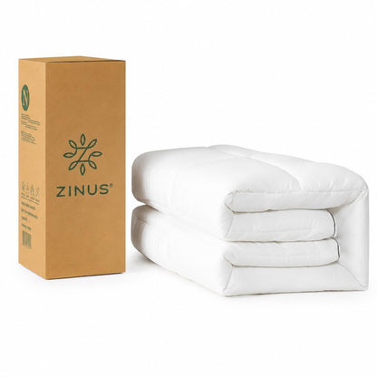 Zinus Mattress Topper, Polyester, White, 190 x 140 cm
