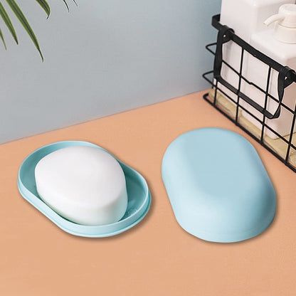 Pink & White 2PCS Leakproof Soap Dish with Lid - Storage for Bathroom, Shower, Gym & Travel