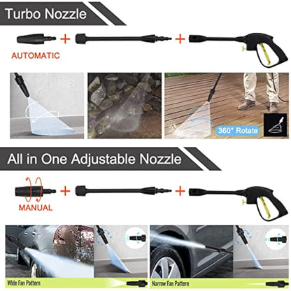 Stream Pressure Washers Jet Washer for Patio, 135Bar 1650W 420L/H Portable Power Washers with Brush, Electric High Power Washer Car Washing Machine, Garden Cleaning Machine for Driveway