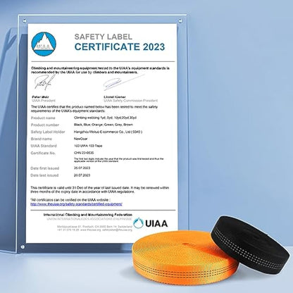 NewDoar UIAA & CE Certified 1 inch Nylon Tubular Webbing Tube/Tubular Climbing Webbing - Heavy Duty Strap for Rescue, Climbing, Harnesses, Rock Work & Firefighting