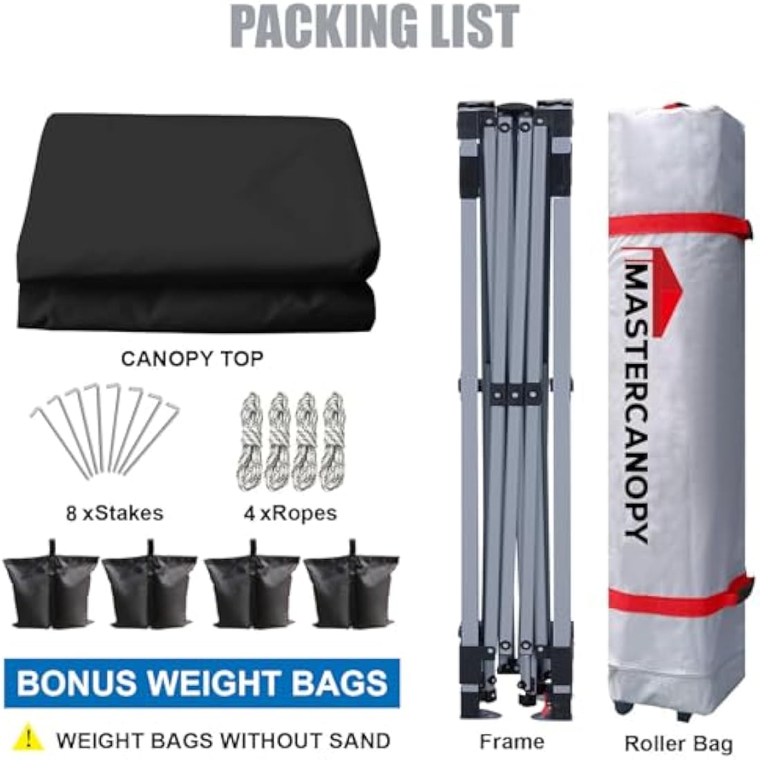 MASTERCANOPY Durable Ez Pop-up Gazebo Tent with Roller Bag (3x3M,Black)