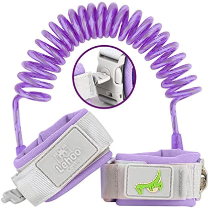 Lehoo Castle Baby Reins Anti Lost Wrist Link,Toddler Reins with Lock for Walking, Child Safety Harness Walking Leash for Children Boys and Girls (Purple)