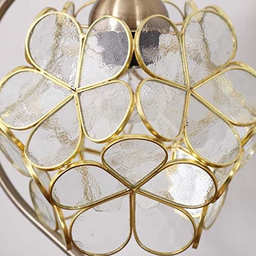 Bieye L30734 Tiffany Style Stained Glass Flower Petal Table Lamp with Brass Base for Home Décor (Clear, 8" Cherry Blossom)