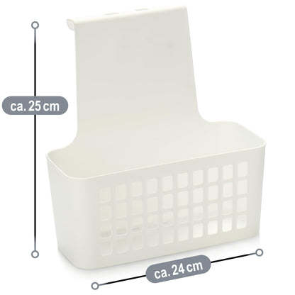 com-four® 2x Hanging basket, Robust storage box made of plastic