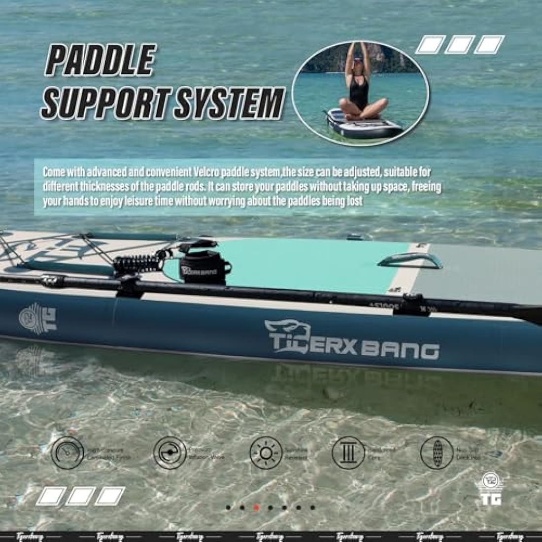 TIGERXBANG Stand Up Paddle Boards 10'6" x 32" x 6"丨10' x 31" x 6" with Premium SUP Board Accessories, Inflatable Paddle Boards for Adults/Kids Stand Up PaddleBoarding