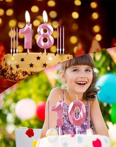 Girls Pink 70th Birthday Candles Set, Number 70 Candle with Girls Pink Long Candles, Birthday Candles for Cake, Birthday Candle, Cake Candles Cake Topper Decorations for Women Birthday Party Wedding