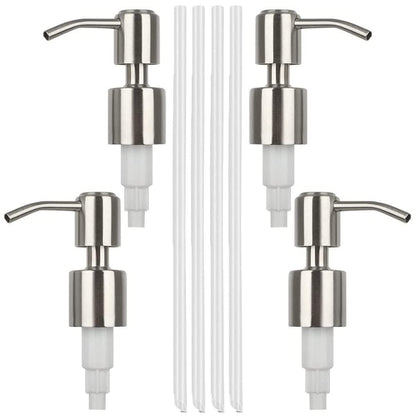 4 pieces threaded bottle soap dispenser, pump head for bottles screw, soap dispenser pump head, with 20 cm hose, screw-in pump head for bottles