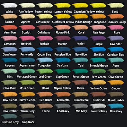 MONT MARTE Soft Pastels Signature 72pc, Set of 72 Assorted Coloured Pastel Sticks, Vibrant and Blendable, Ideal for Art, Craft, Drawing, Sketching