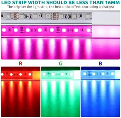 12 Pack Led Aluminum Profile for Philips Hue Led Strip Lights etc,1m/3.3ft U-Shape Led Aluminum Channel, Led Diffuser with Milky White Cover Indoor, End Caps and Metal Mounting Clips (12Meter)