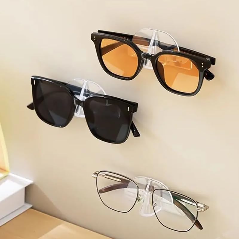 ARFUKA Acrylic Wall Sunglasses Organizer Glasses Holder for Multiple Eyeglasses, Sunglasses - Office & Home Decor Display Rack Pack of 12