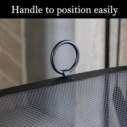 JVL Black Cairngorn Spark guard, fire guard, fire screen, fire surround