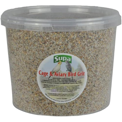 Supa Cage and Aviary Bird Grit, 3 Litre Bucket, Combination Of Soluble & Insoluble Grits and Charcoal Which Aids Good Health, Aids Digestions And Increase Vitality
