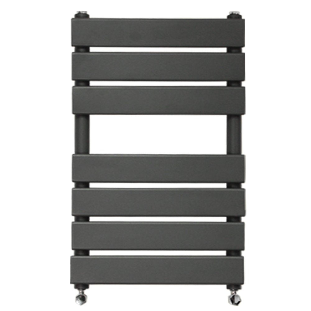 NRG 650x500mm Anthracite Flat Panel Heated Towel Rail Radiator with Valves