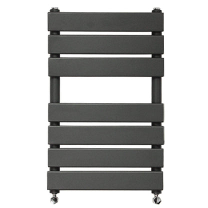 NRG 650x500mm Anthracite Flat Panel Heated Towel Rail Radiator with Valves
