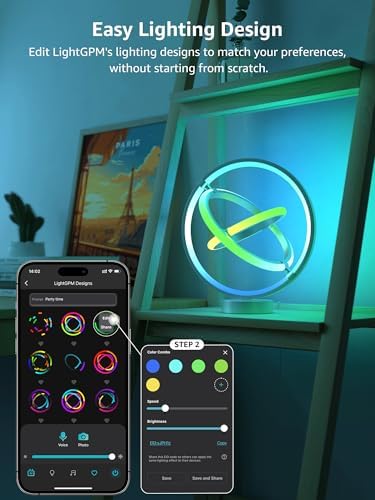 Lepro TB1 AI Table Lamp, Smart LED Lamp with Music Sync, AI Lighting Design Assistant, Colour Changing Smart Table Lamp, Voice Cotrol, Works with Alexa & Google Assistant, Bluetooth & 2.4GHz WiFi