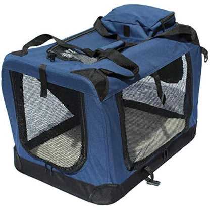 YATEK Foldable Pet carrier crate with side and upper entries with high visibility, comfort and safety for your pet