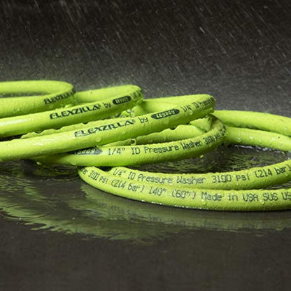 Flexzilla HFZPW40550M-E 4000 PSI, 50' Pressure Washer Hose, ZillaGreen, 5/16 in. x 50 ft