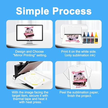 LCL Sublimation Paper A4, 210x297mm, 120gsm (500 Sheets), Compatible with EPSON, SAWGRASS, RICOH, Brother Sublimation Printers