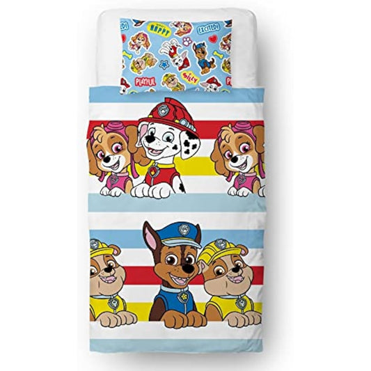 Paw Patrol Official Single Childs Duvet Cover Set | Pupster Design Reversible 2 Sided Bedding Including Matching Pillow Case | Brands Single Bed Set